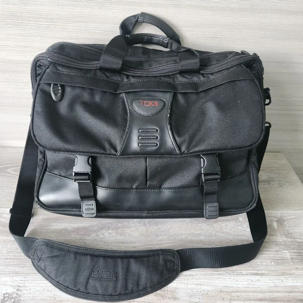 Tumi T-Tech T2 Carry On Expandable Nylon Ballistic Laptop Briefcase Bag w/ Strap